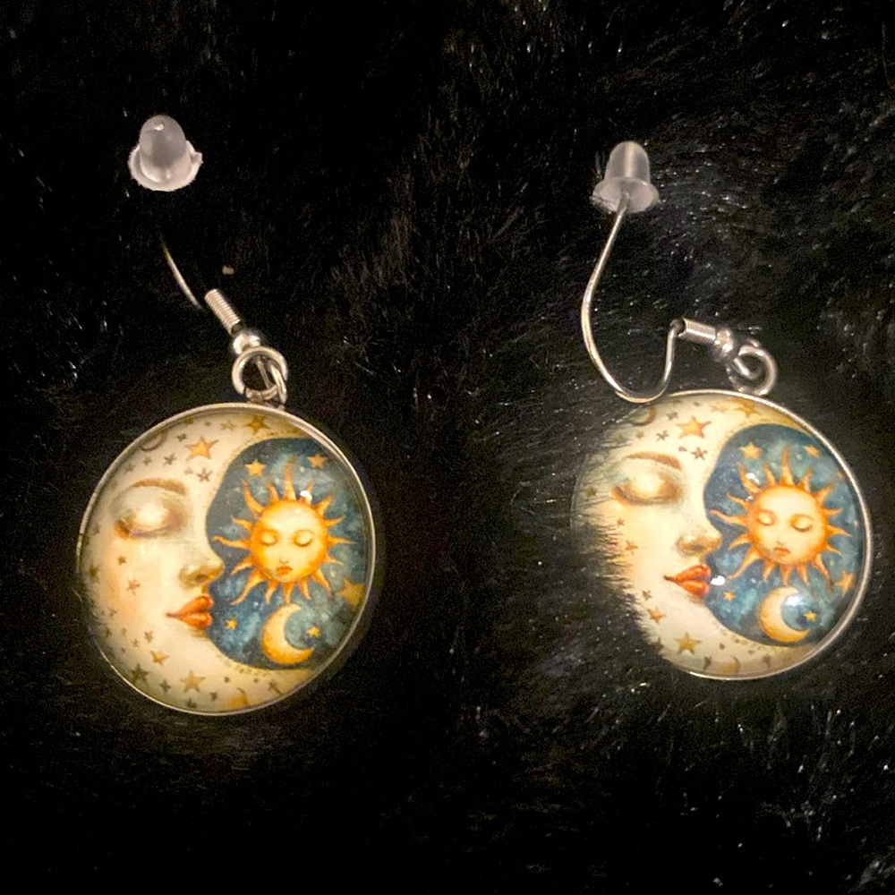 Sending moon acrylic earrings brand new